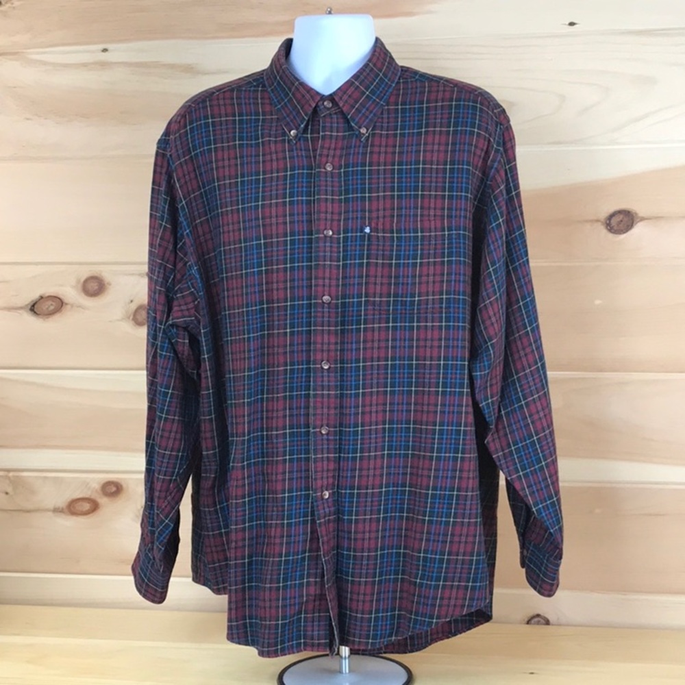 Brooks Brothers 345 Plaid Cotton Long Sleeve Polo